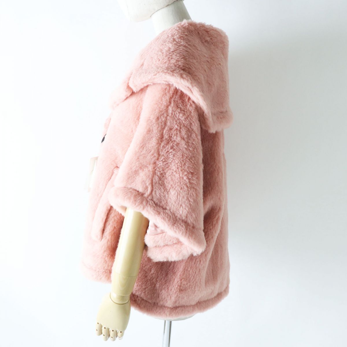 MaxMara Teddy Bear Cape Coat Pink ML