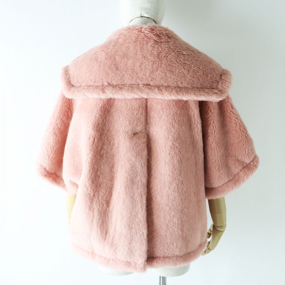 MaxMara Teddy Bear Cape Coat Pink ML