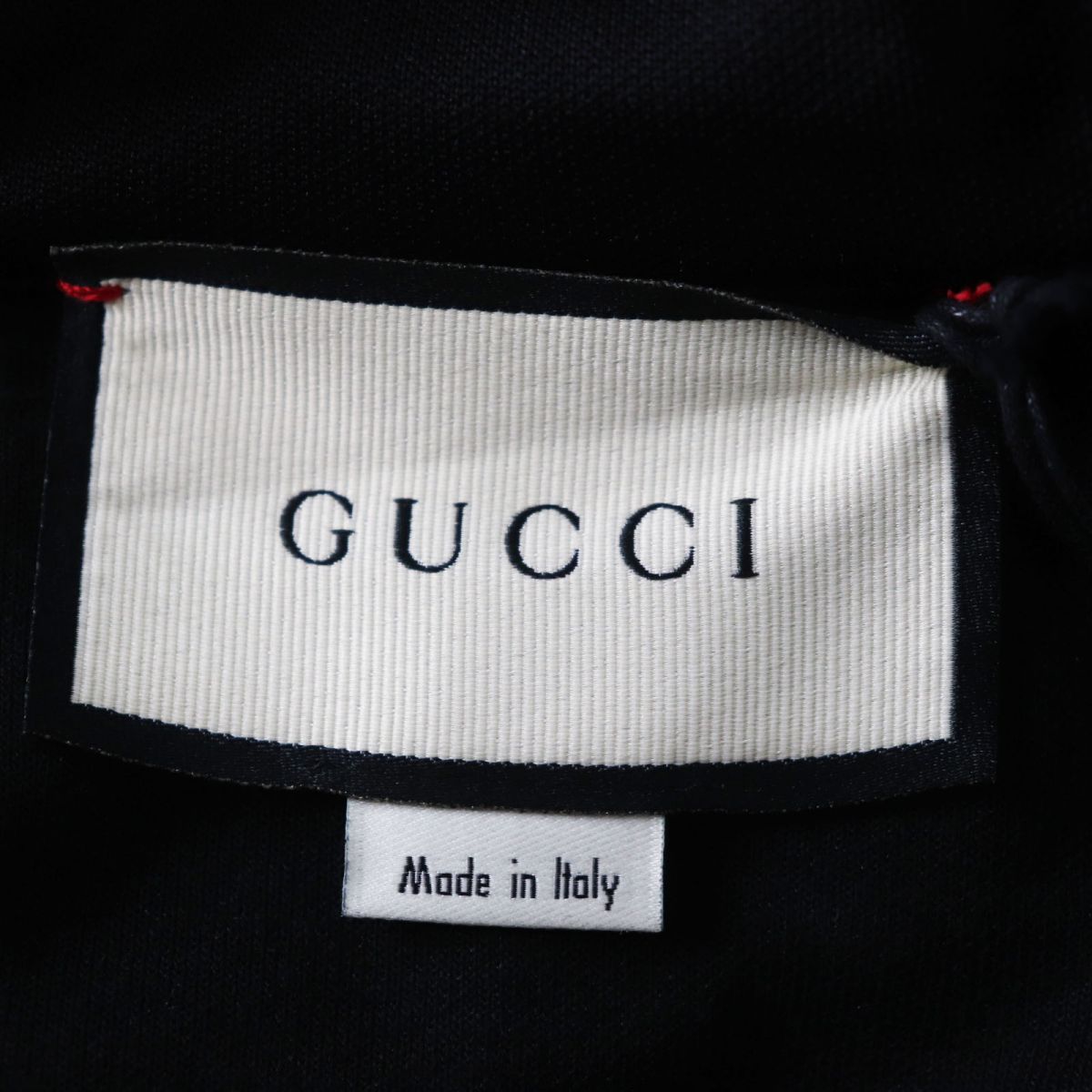 Gucci Logo Tape Fringe Jersey Dress Black M