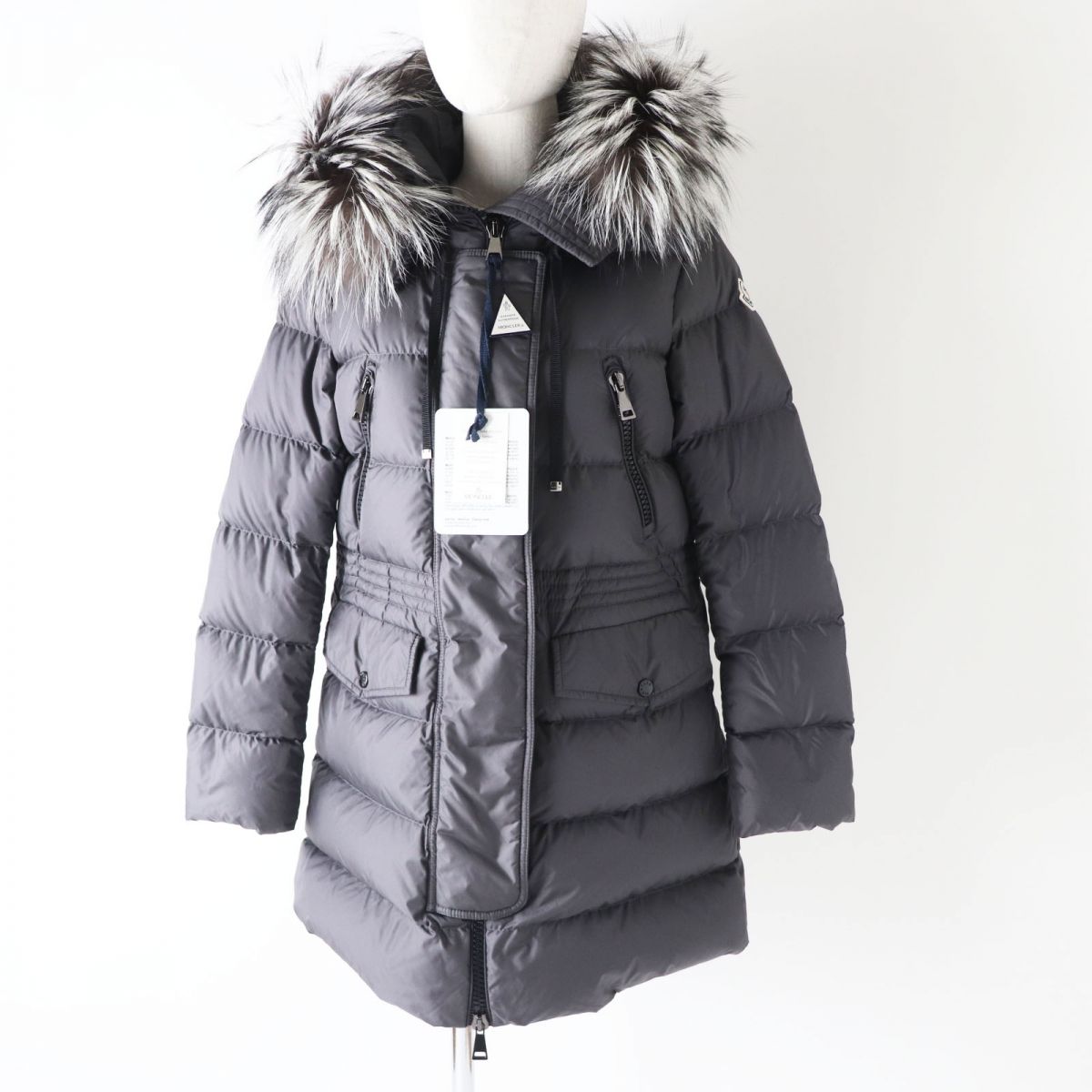 Moncler Women's Silver Fox Hooded Down Jacket