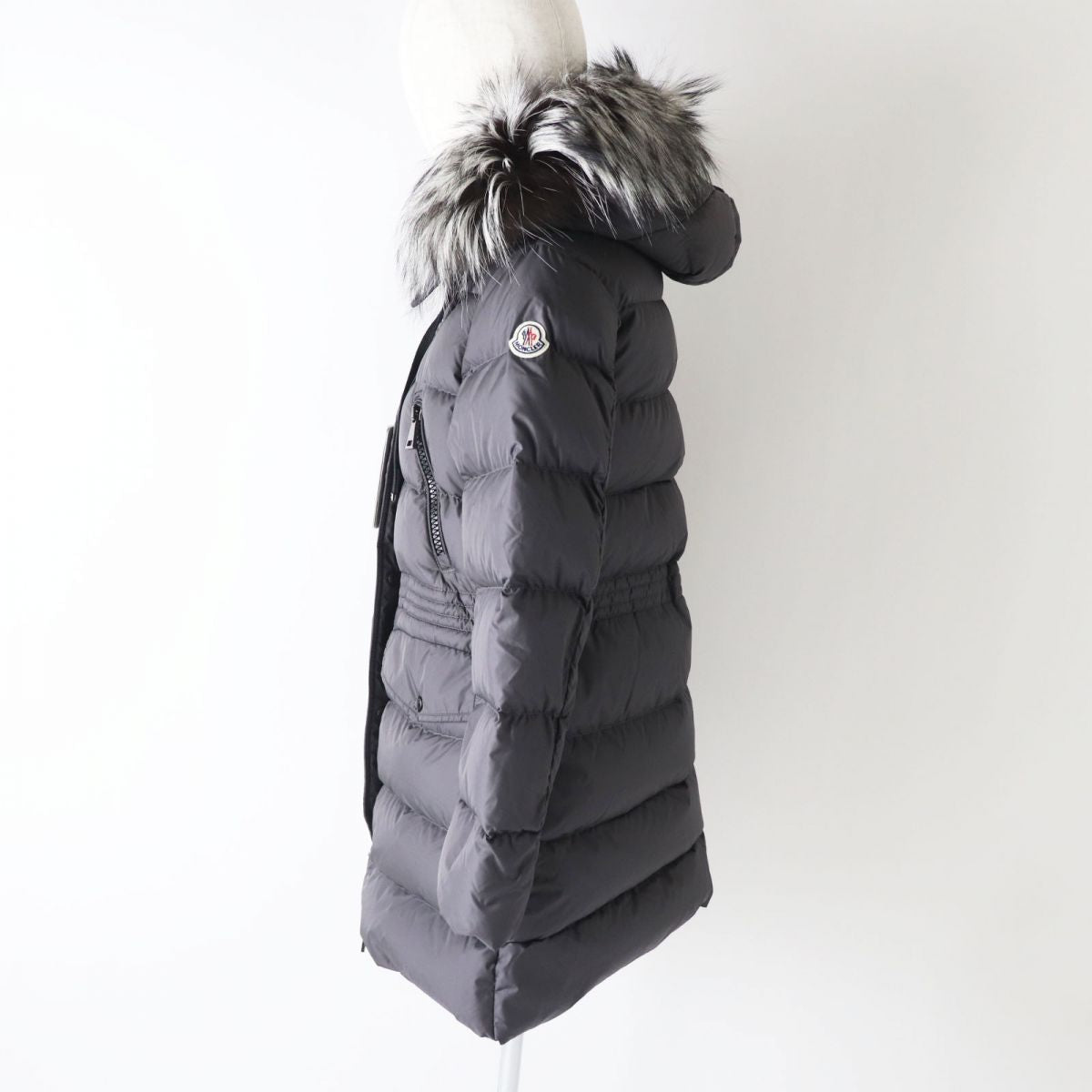 Moncler Women's Silver Fox Hooded Down Jacket