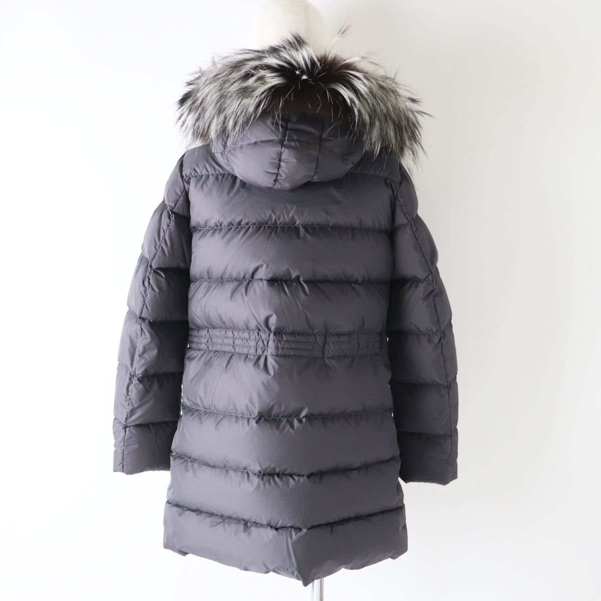 Moncler Women's Silver Fox Hooded Down Jacket