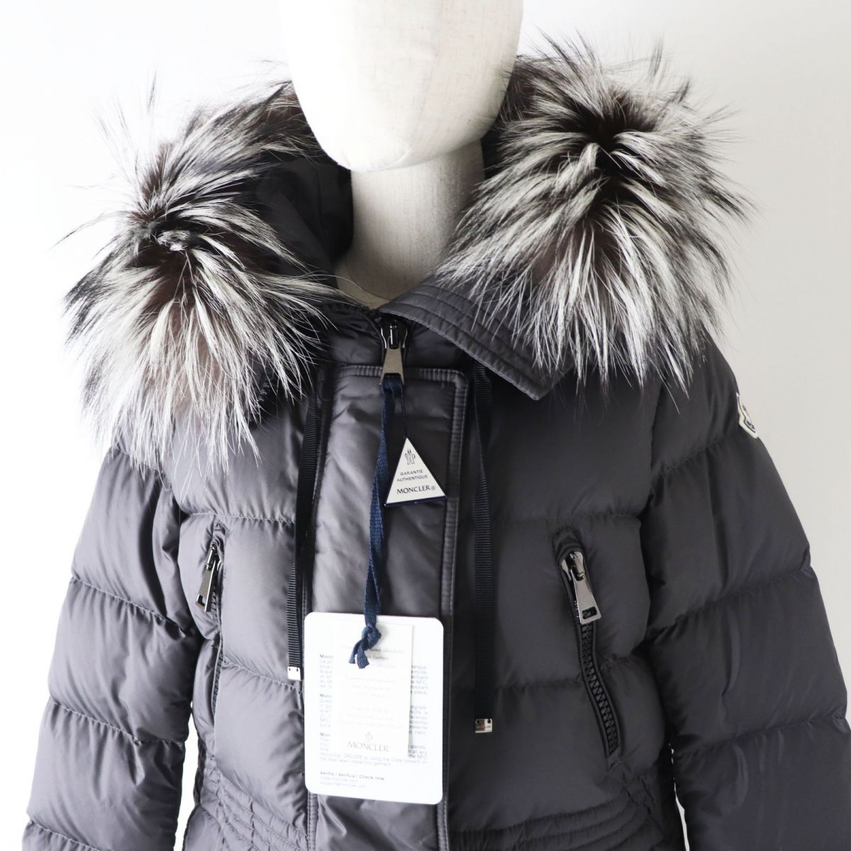 Moncler Women's Silver Fox Hooded Down Jacket