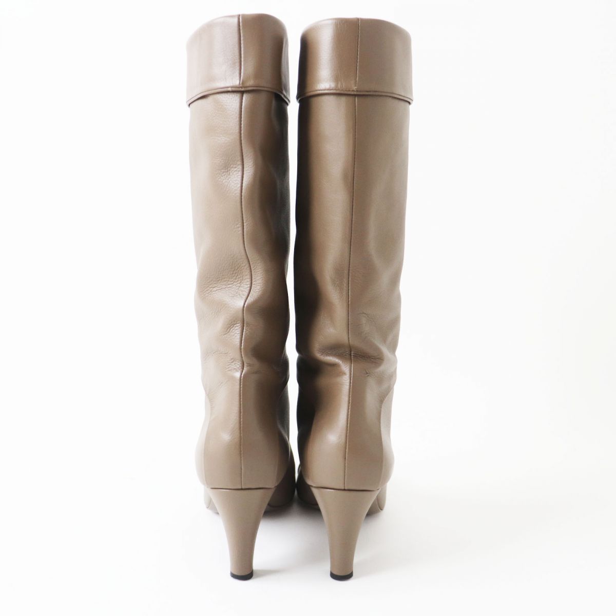 Chanel COCO Mark Leather Long Boots 37.5