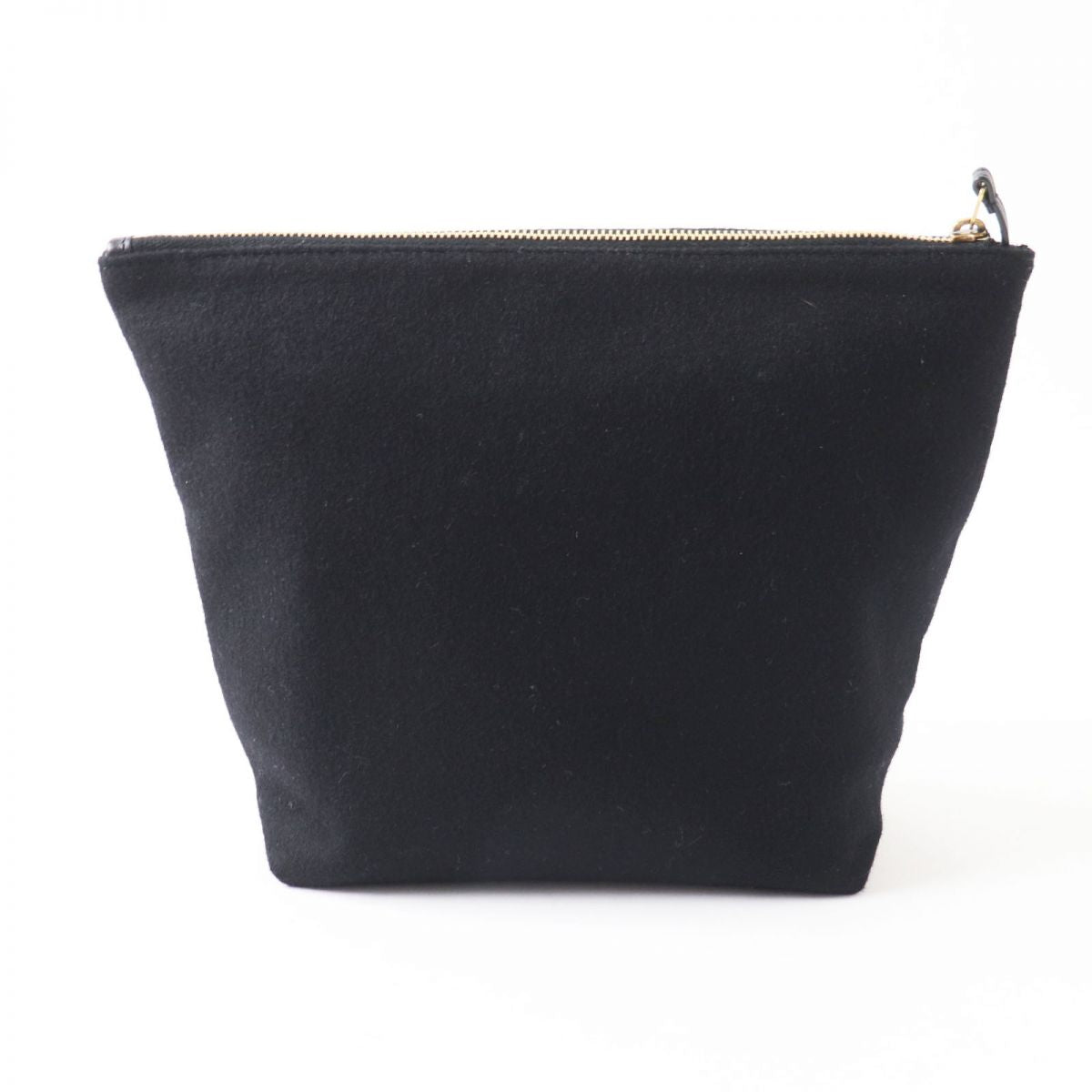 Saint Laurent Wool Leather Pouch Black Gold