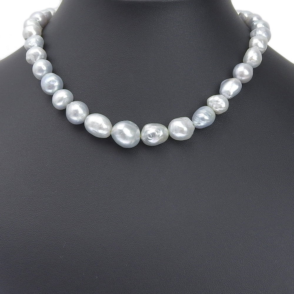 Baroque Pearl Necklace Silver Pearl