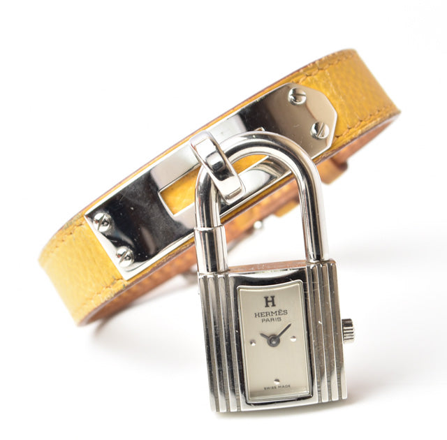 Hermes Kelly Watch/Bracelet Quartz GP Yellow/Silver in Great Condition