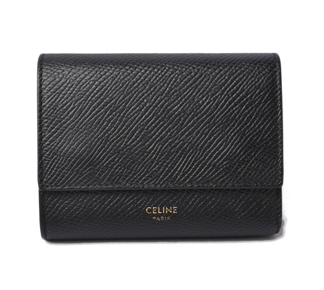 Celine Small Trifold Wallet Black 10B57 3BEL in Excellent Condition