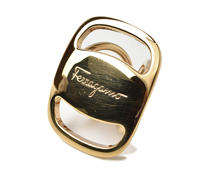 Salvatore Ferragamo Metal Scarf Ring W2.8×H3.6cm in Great Condition