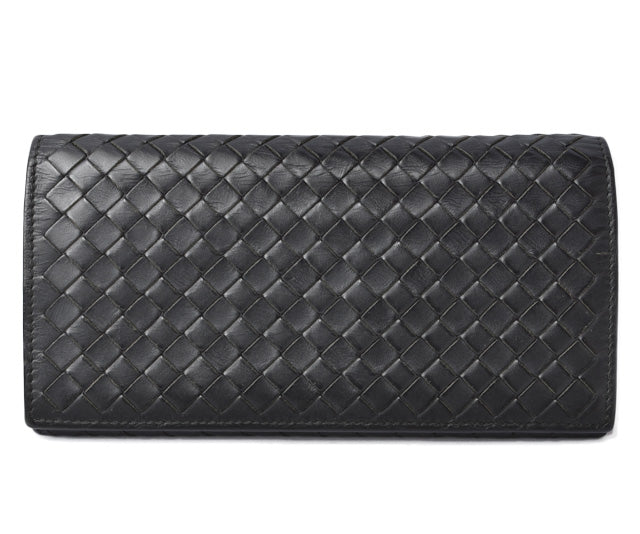 Bottega Veneta Leather Long Wallet 156819 Black