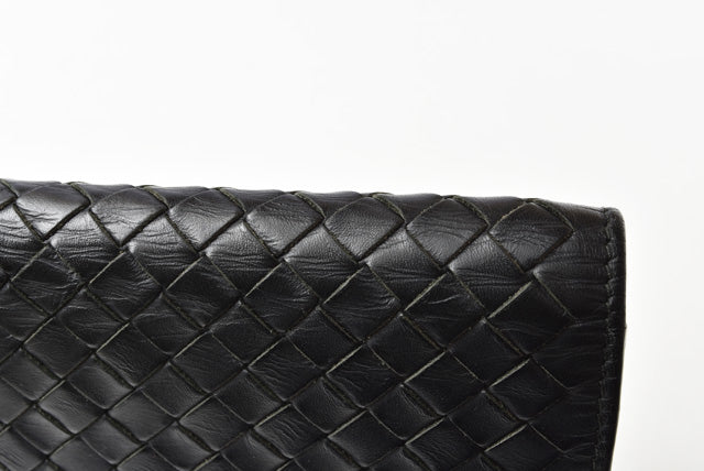 Bottega Veneta Leather Long Wallet 156819 Black