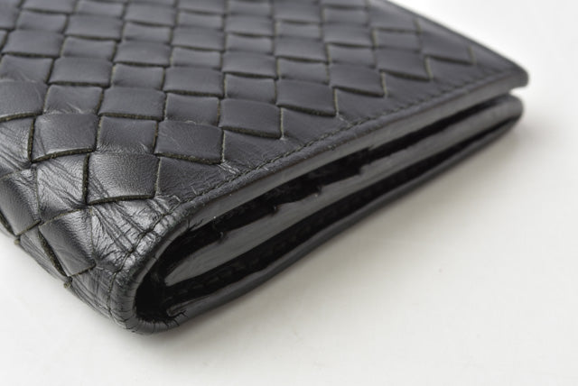 Bottega Veneta Leather Long Wallet 156819 Black