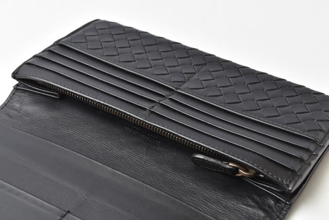 Bottega Veneta Leather Long Wallet 156819 Black