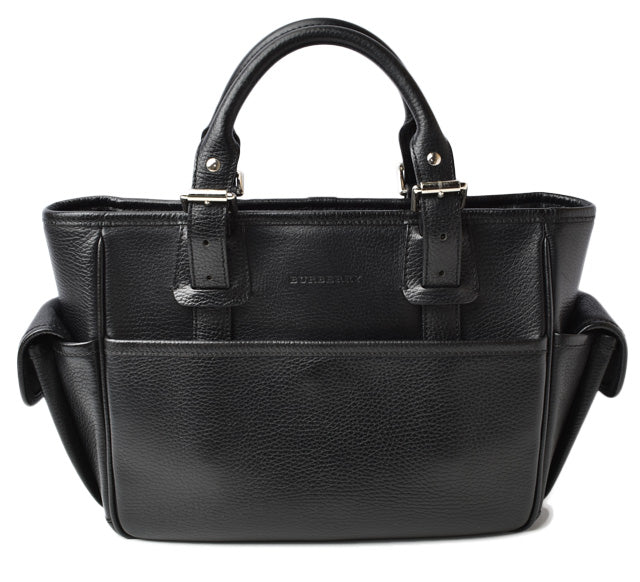 Burberry Calf Handbag Mini Boston Bag Vintage Check Black