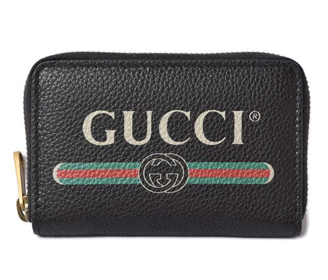 Gucci Coin/Card Case Vintage Logo Black 496319 in Pristine Condition