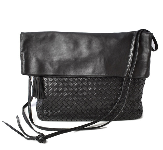 Bottega Veneta Leather Shoulder/Messenger Bag Black in Great Condition