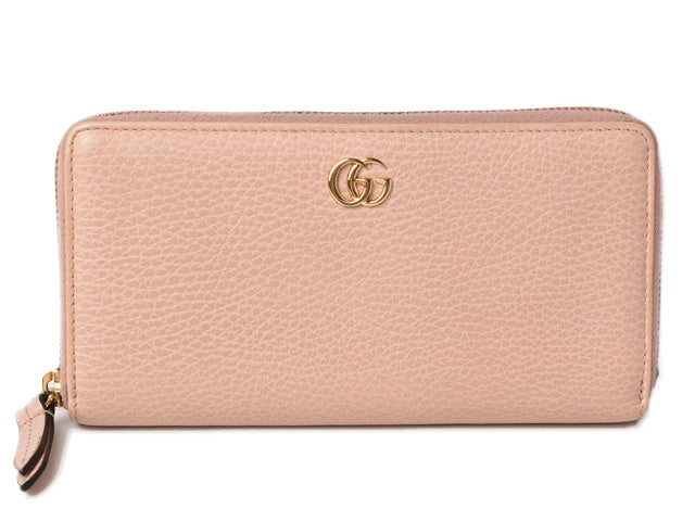 Gucci Textured Leather Long Wallet Petit Marmont 456117