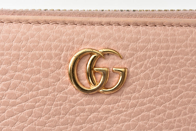 Gucci Textured Leather Long Wallet Petit Marmont 456117