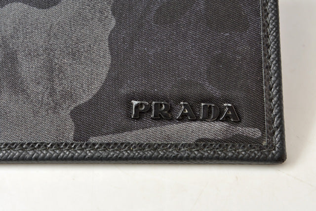 Prada Card Case 2M1149 Black/Dark Blue in Great Condition