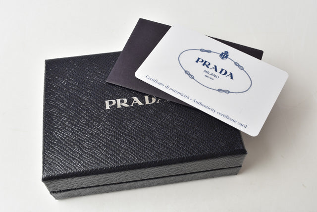 Prada Card Case 2M1149 Black/Dark Blue in Great Condition