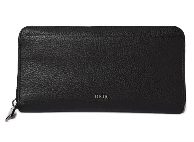 Dior Leather Long Wallet Black in Excellent Condition