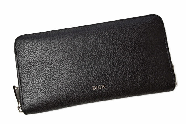 Dior Leather Long Wallet Black in Excellent Condition