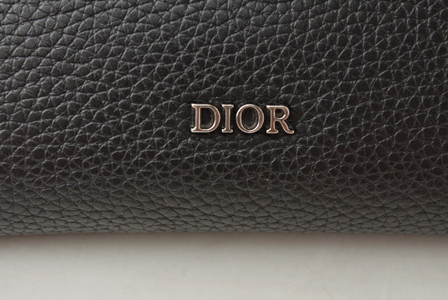 Dior Leather Long Wallet Black in Excellent Condition