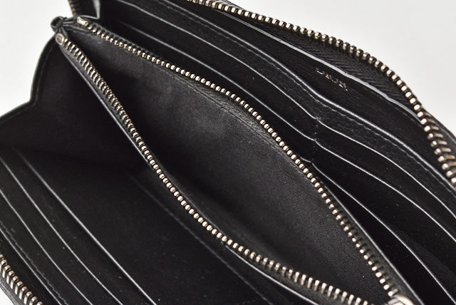 Dior Leather Long Wallet Black in Excellent Condition