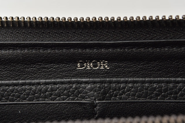 Dior Leather Long Wallet Black in Excellent Condition