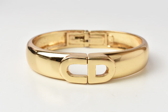 Christian Dior Gold Vintage Bracelet/Bangle 17cm in Great Condition