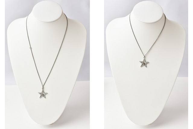 Chanel Star Motif CC Necklace/Pendant Chrome Silver Rhinestones in Excellent Condition