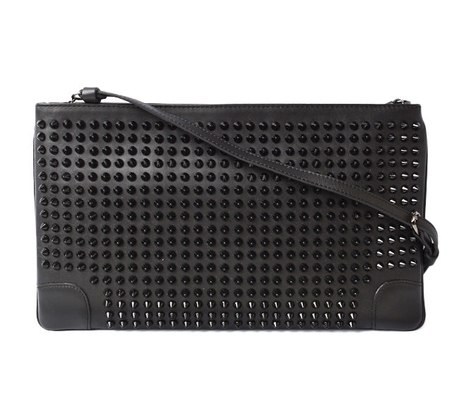 Christian Louboutin Loubiclutch Calf Leather Clutch/Shoulder Bag Black in Pristine Condition