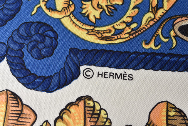 Hermes Silk Scarf LVDOVICVS MAGNVS Blue