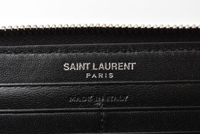 Yves Saint Laurent Leather Long Wallet Black in Pristine Condition