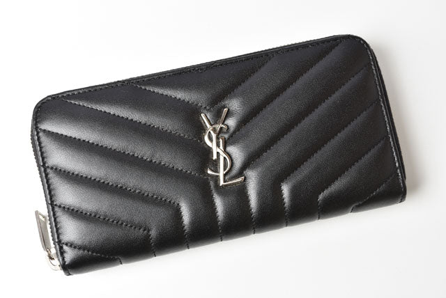 Yves Saint Laurent Leather Long Wallet Black in Pristine Condition