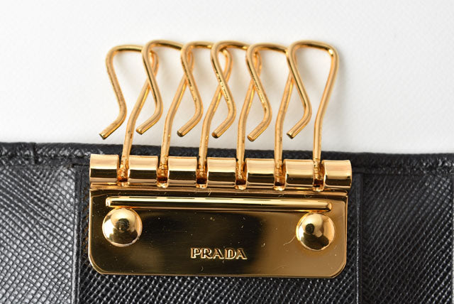 Prada Embossed Leather Key Case/Key Holder 1PG222