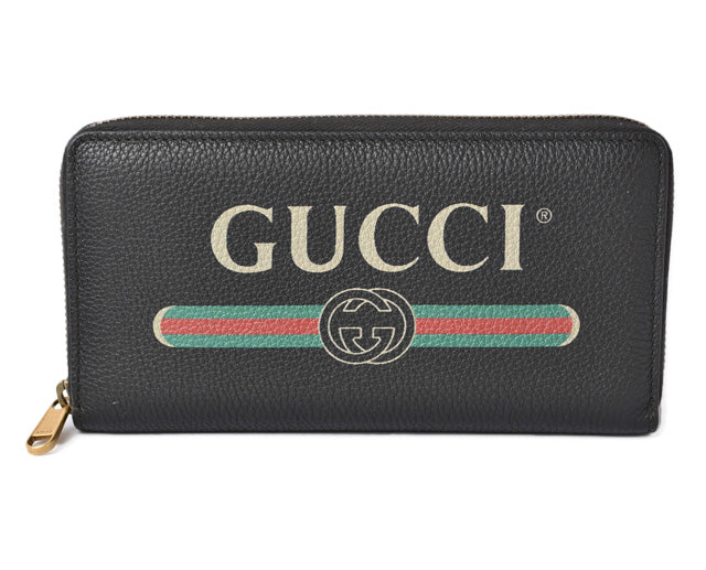 Gucci Vintage Logo Long Wallet 496317 Black