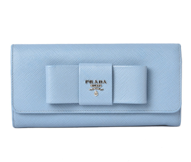 Prada Saffiano Fiocco Leather Wallet with Pass Case 1M1132