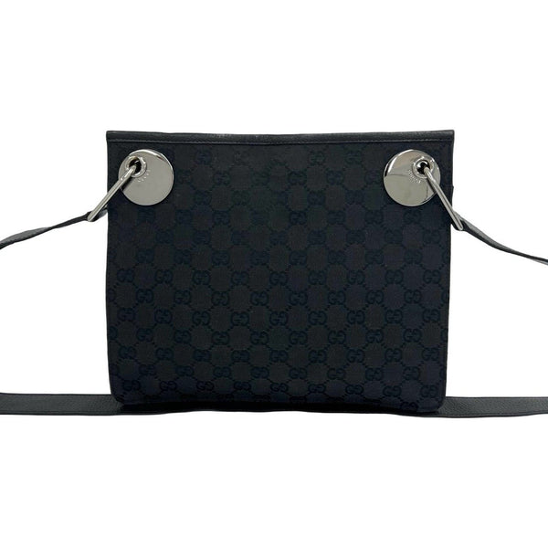 GUCCI GG Canvas Leather Shoulder Bag