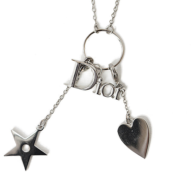 Christian Dior Vintage Necklace, Metal, Logo/Star/Heart, 80-84cm