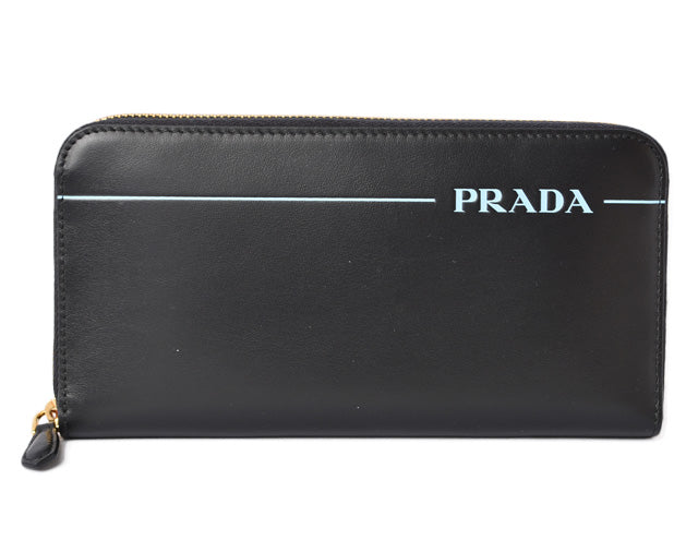 Prada Calf Leather Long Wallet 1ML506 in Pristine Condition