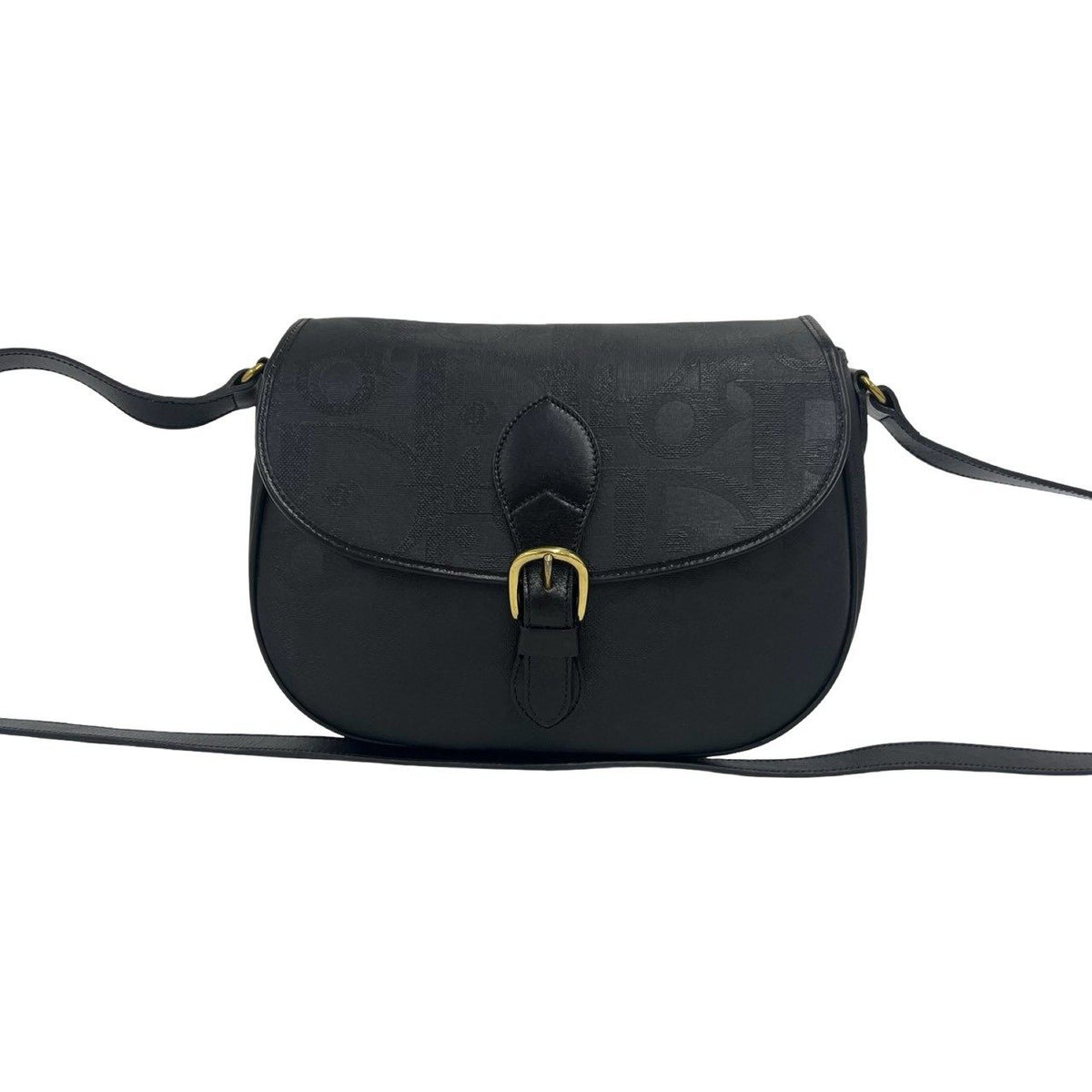 Christian Dior Vintage Logo Pattern Leather Crossbody Bag