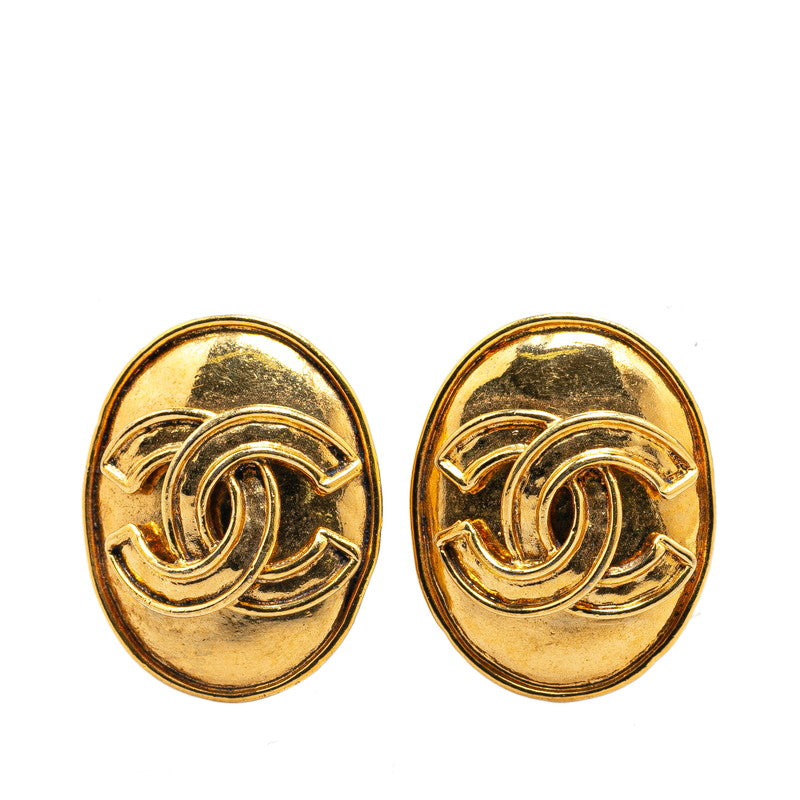 Chanel Vintage Coco Mark Earrings Gold