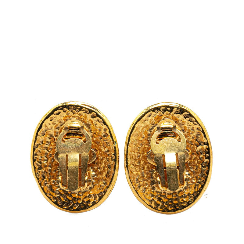 Chanel Vintage Coco Mark Earrings Gold