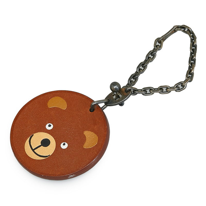 Hermes Leather Animal Bear Charm Brown in Very Good Condition