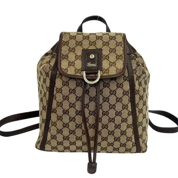 Gucci Abbey GG Canvas Leather Backpack