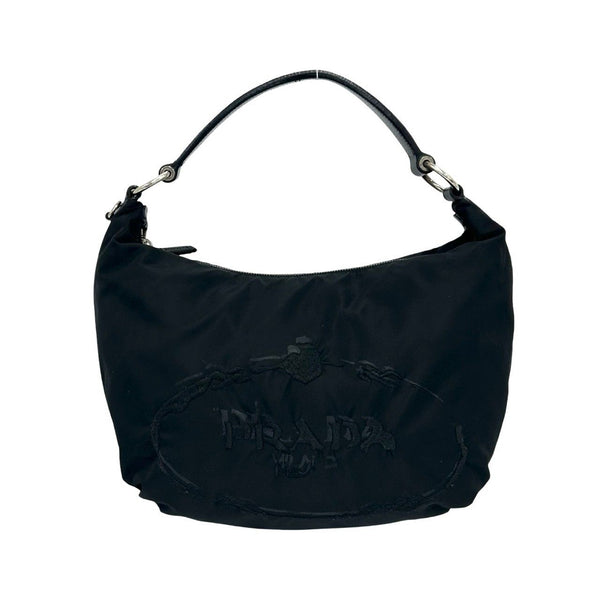 Prada Tessuto Pocono Nylon Leather Shoulder Bag