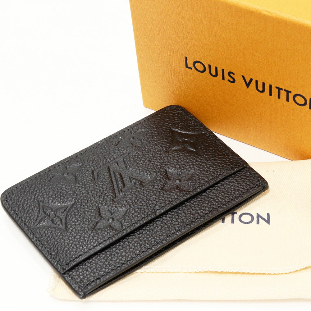 Louis Vuitton Leather Card Case Monogram Noir