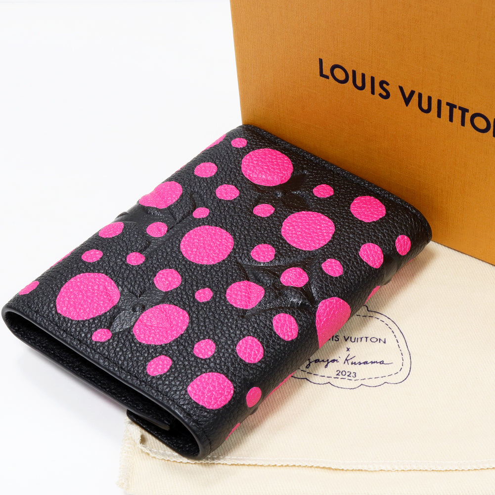 Louis Vuitton Leather Wallet Monogram Black Pink