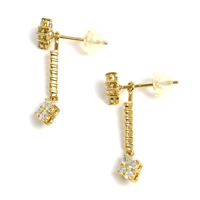 K18YG Yellow Gold Diamond Earrings